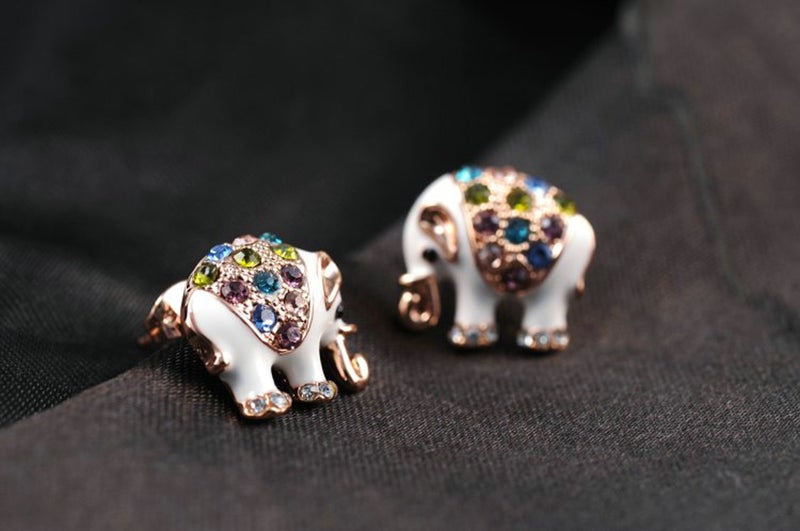 Epinki 18k Gold Plated Earring, Women's Stud Earrings Elephant Rose Gold Epinki - Image 3